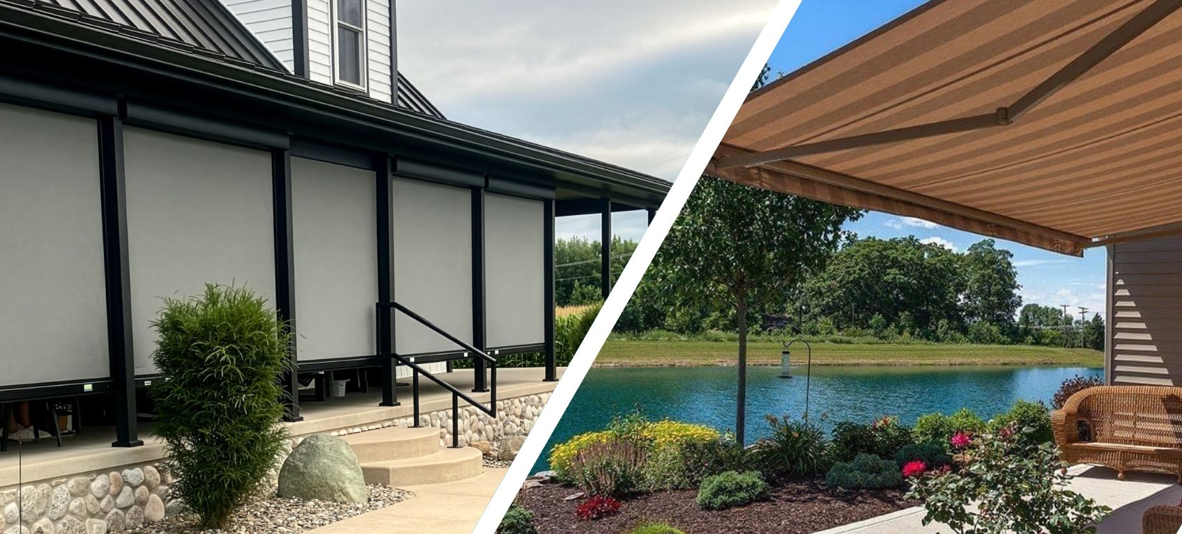 retractable awning magnatrack screens northern indiana, fort wayne, south bend, michigan
